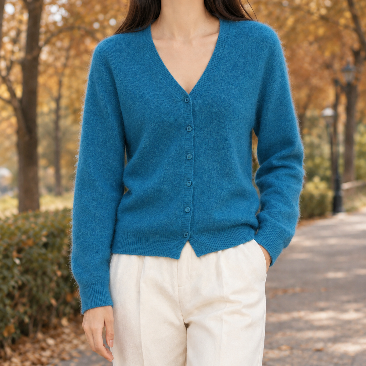 Lucinda Cashmere Cardigan - Teal