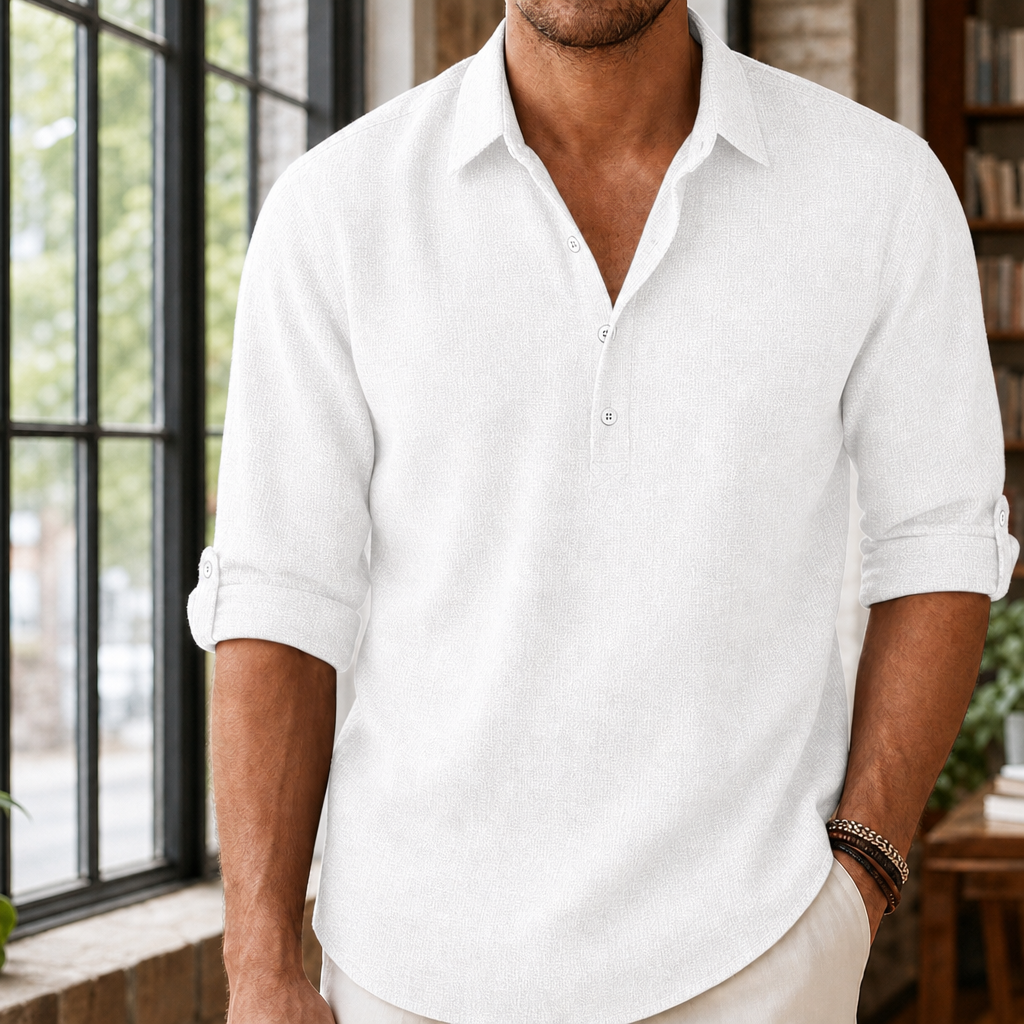 Leon Popover Shirt - White