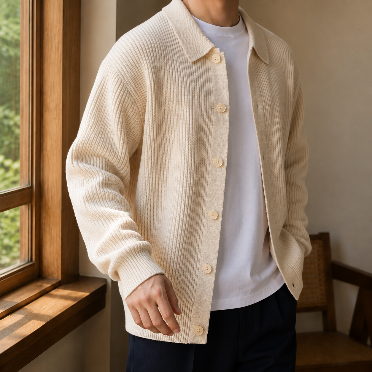 Milo Ribbed Sweater - Apricot