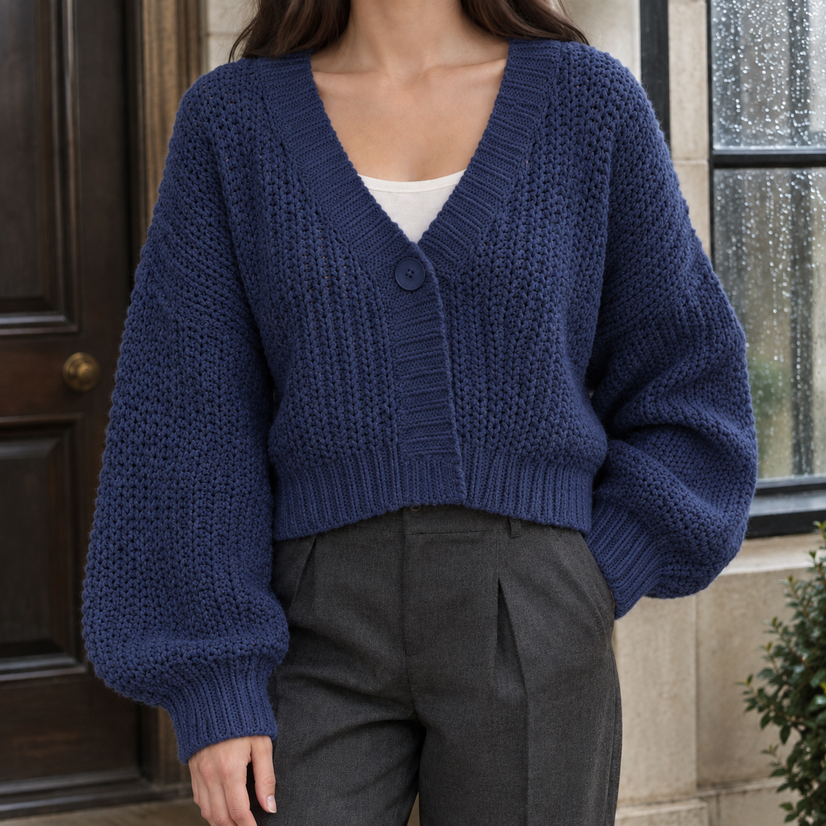 Azalea Chunky Cardigan - Navy Blue