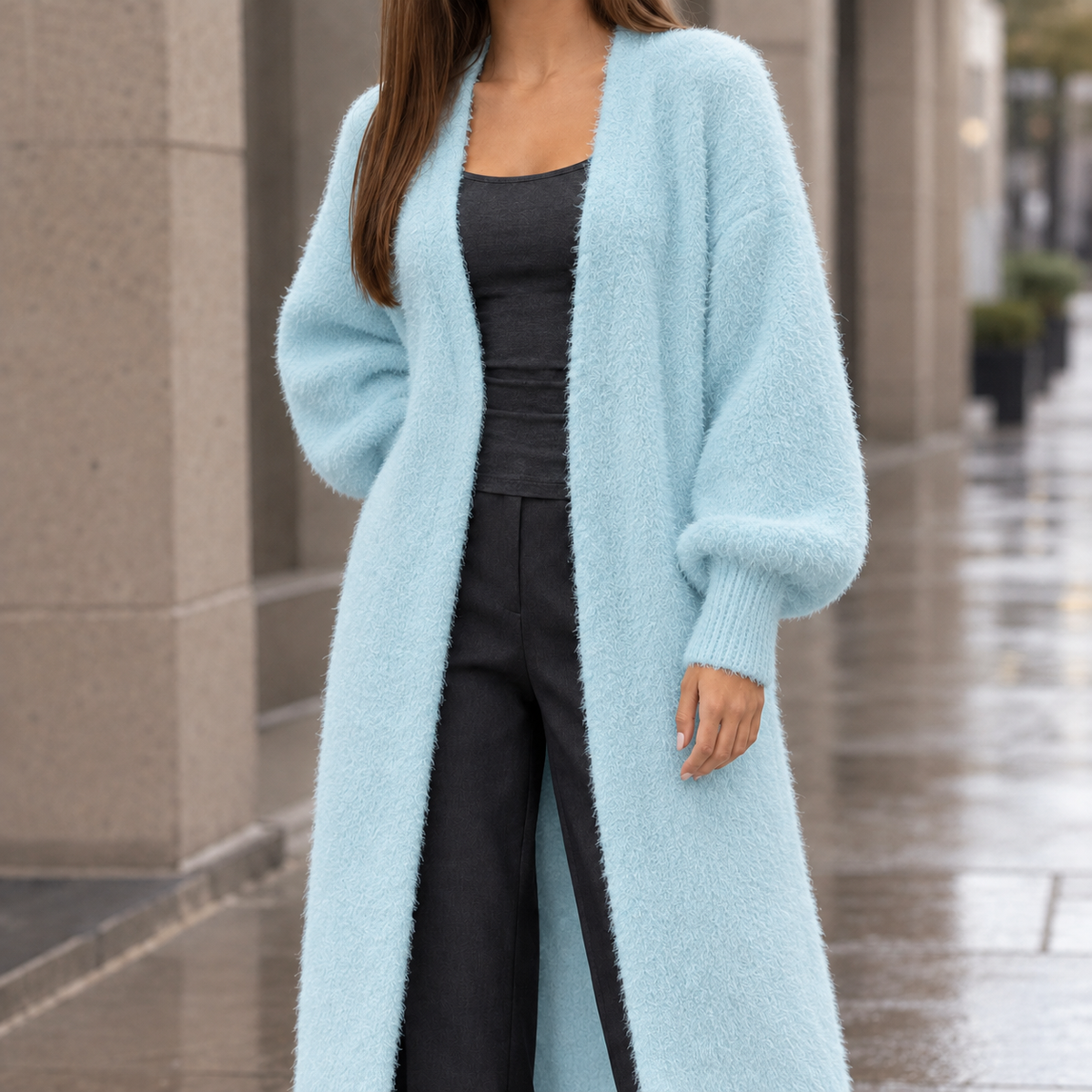 Oriane Longline Sweater - Light Blue