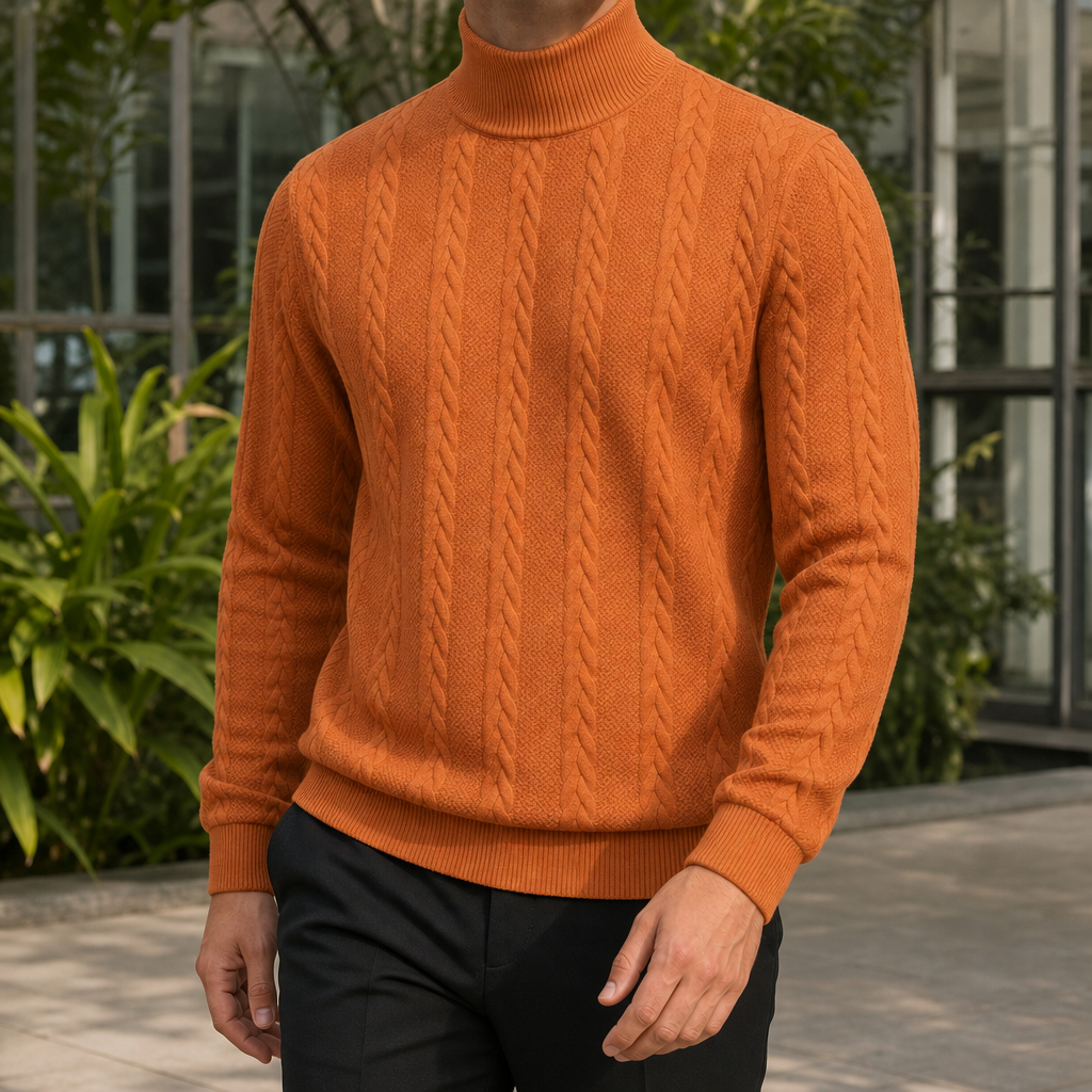 Finnian Cable Sweater - Orange