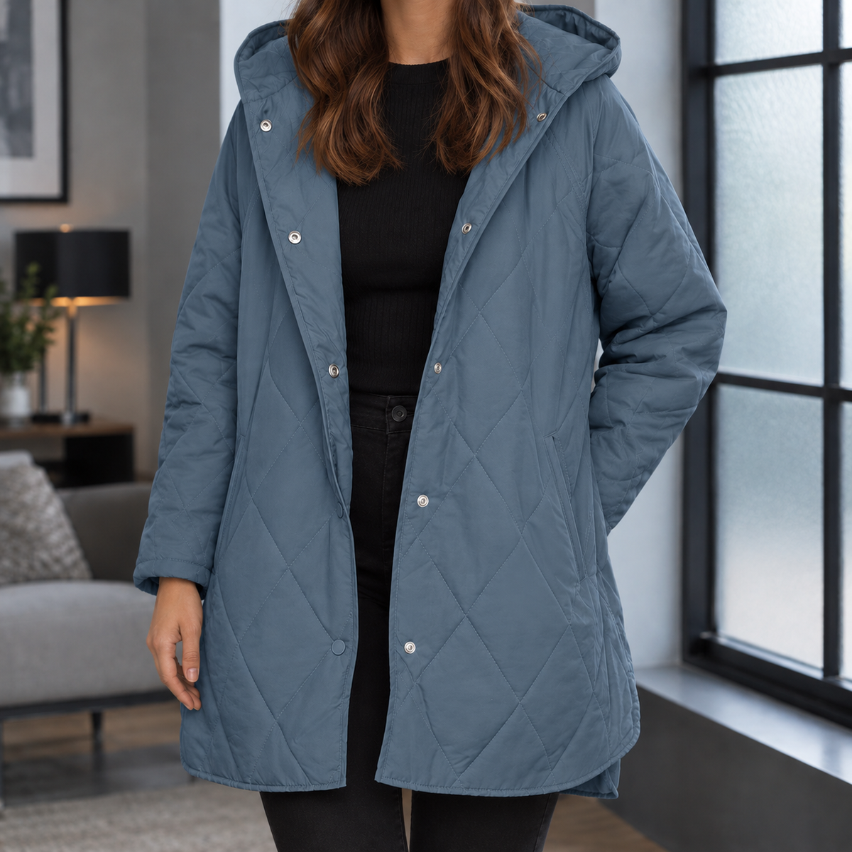 Audrina Quilted Jacket - Blue