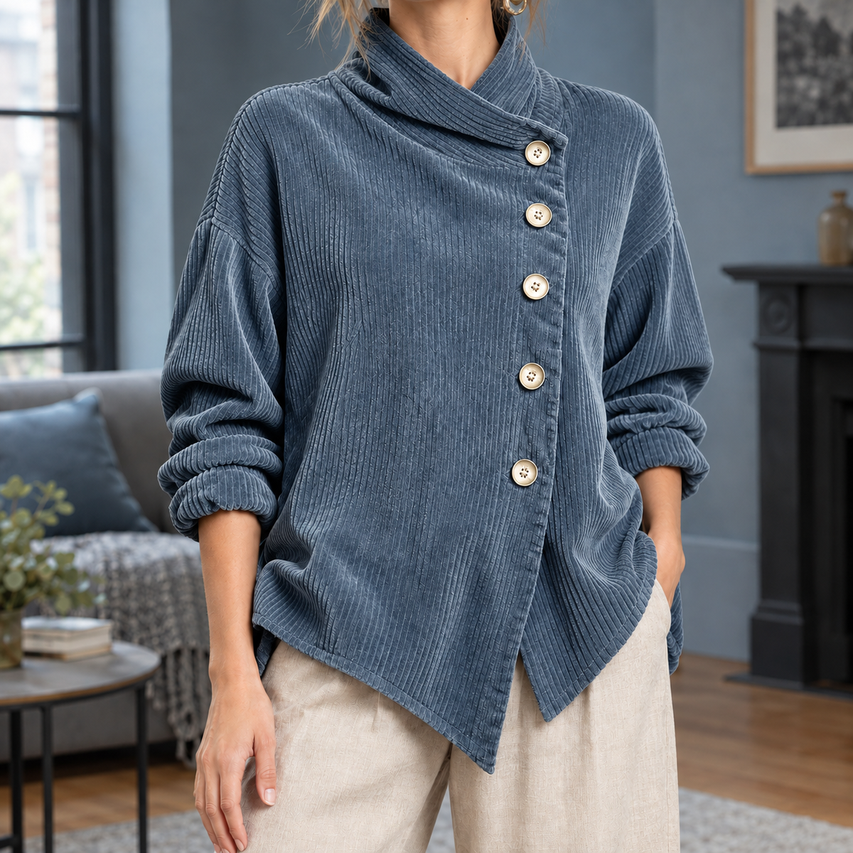 Alexandra Asymmetric Top - Sea Blue