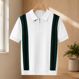 Desmond Zip Knit Polo - White