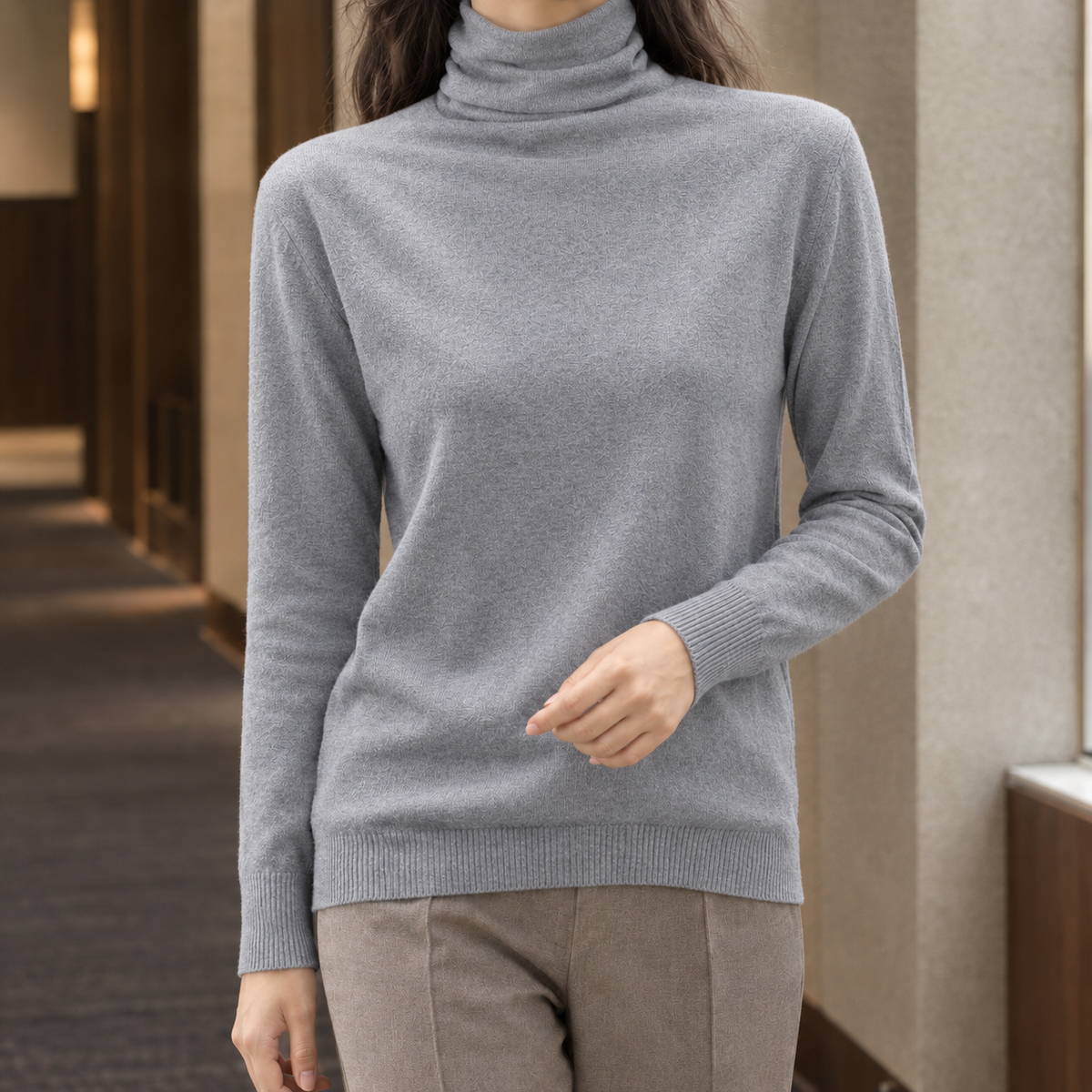 Charlize Turtleneck Sweater - Gray