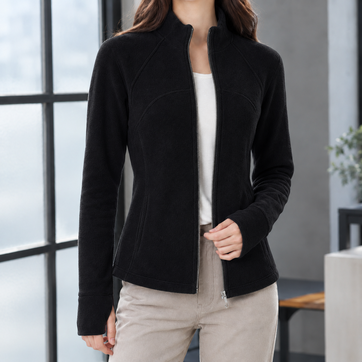 Diana Stand Collar Jacket - Ink Black
